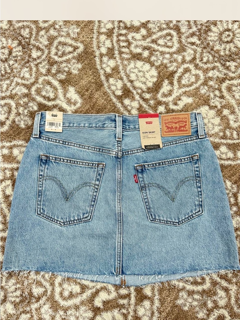 Levi's Light Blue Denim Mini Skirt with Raw Hem